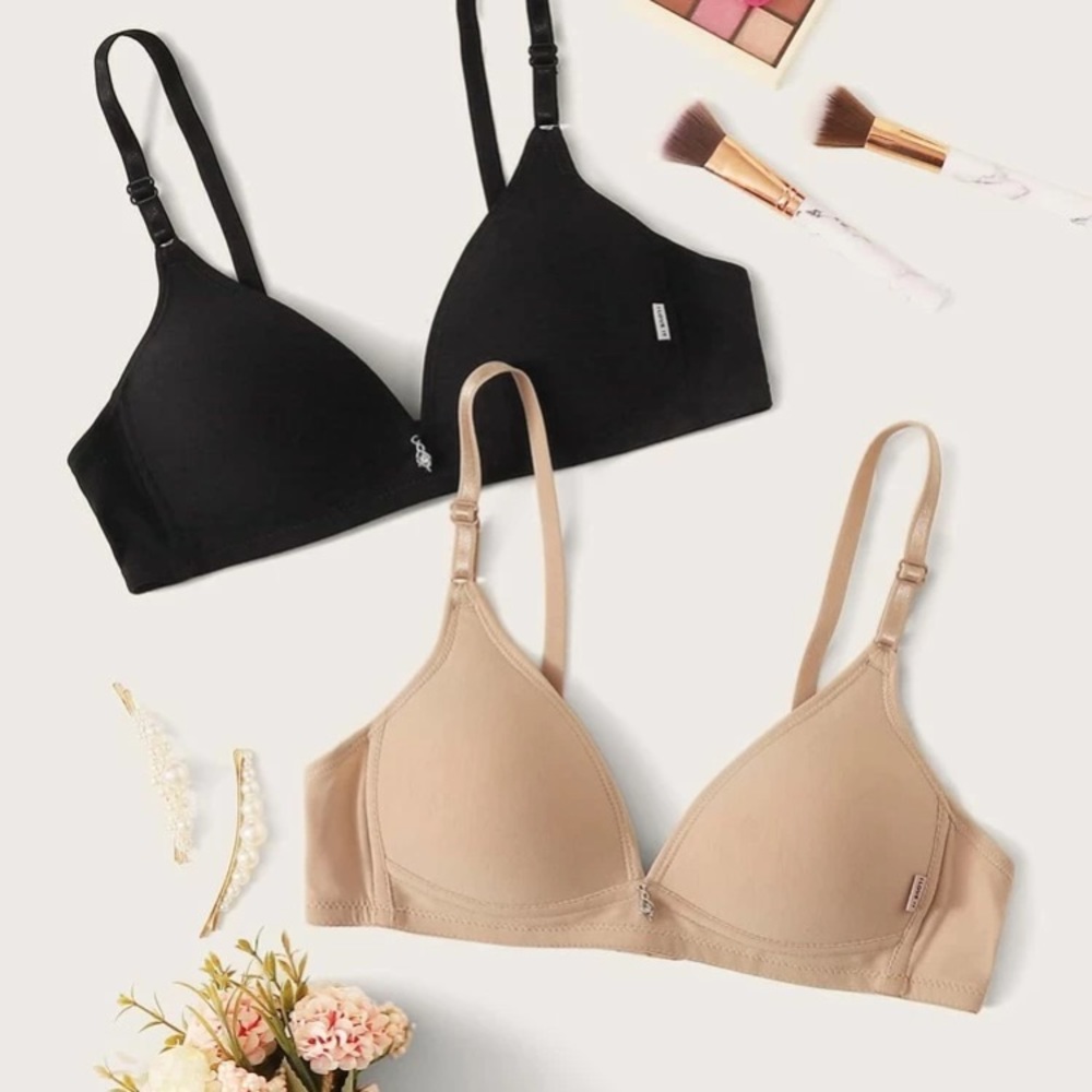 2pack Solid Adjustable Strap Bra